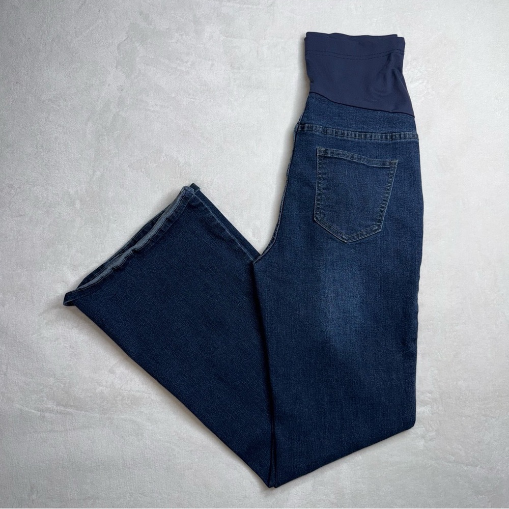 Indigo Blue Dark Wash Maternity Denim with Stretch Panel women’s size M